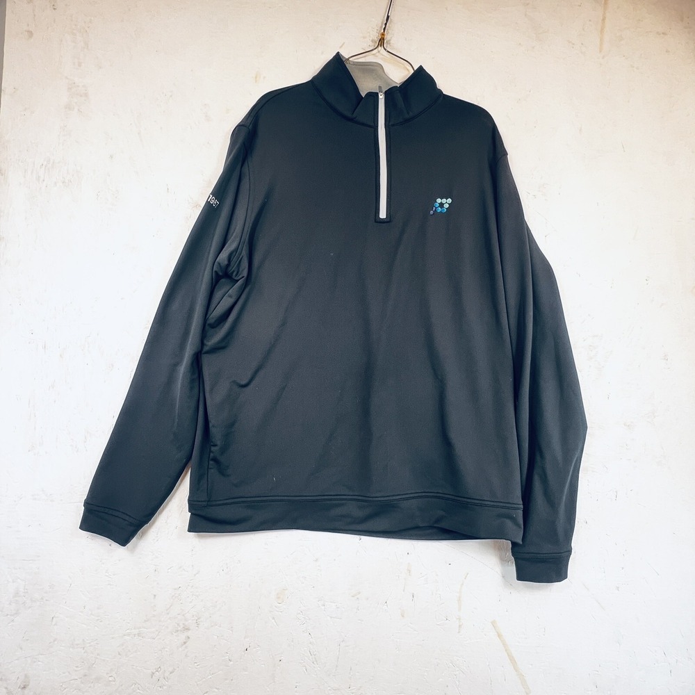 Peter Millar Sweater Men Extra Large Black Crown Zip Golf Performance Sport Tour